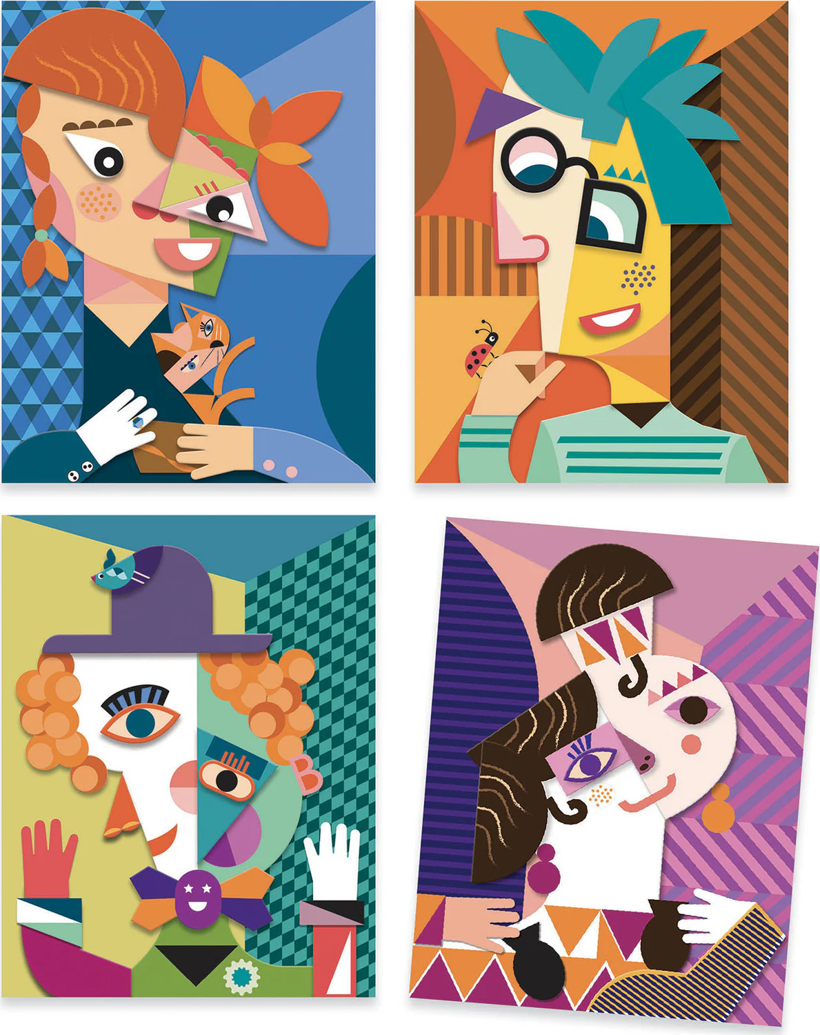 Square Heads Inspired by Picasso Sticker Collage Kit - Image 3