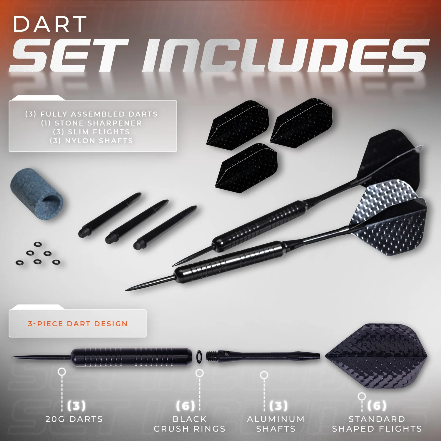 Steel Tip Darts - 20G Black - Image 2