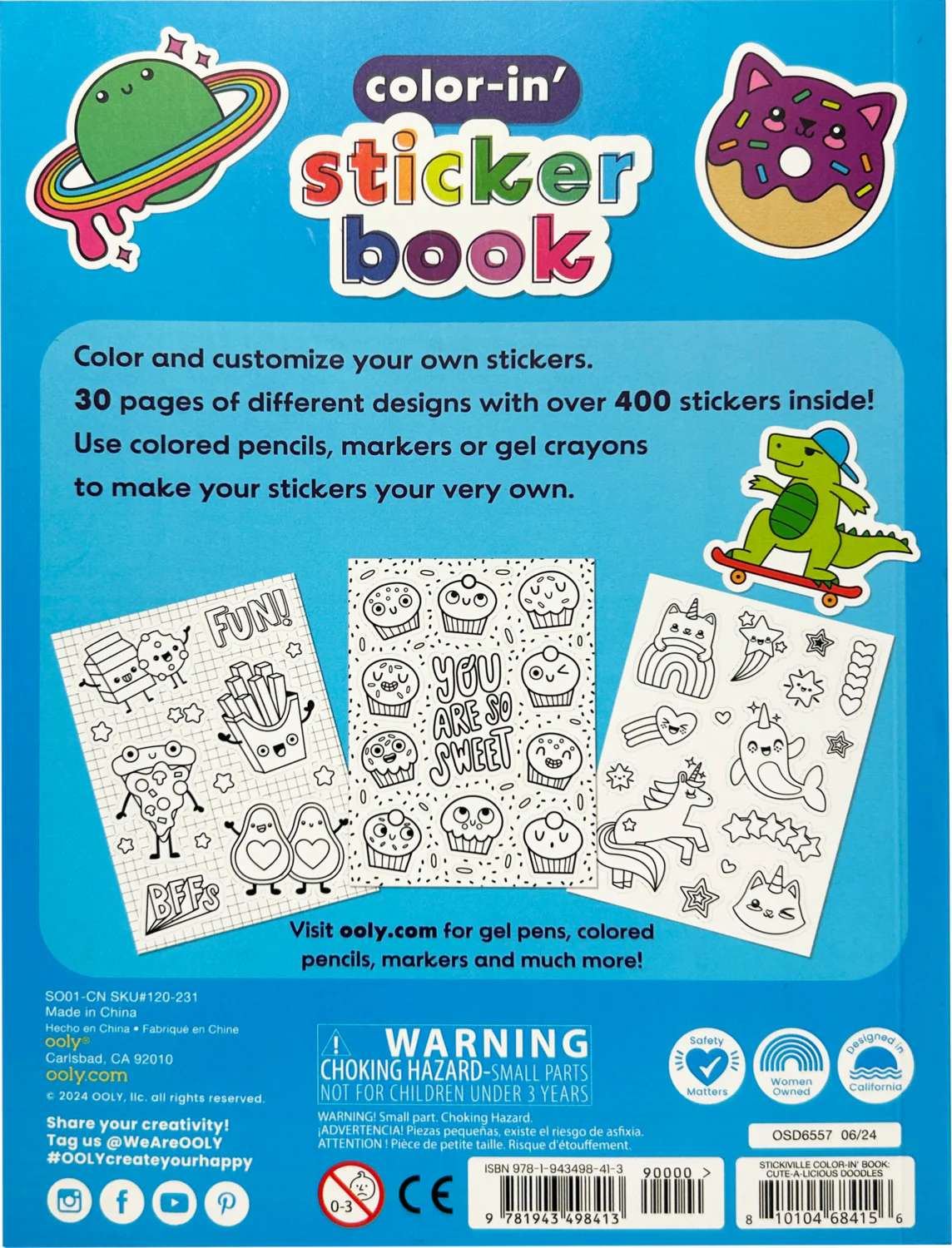 Stickiville Color-In' Sticker Book: Cute-A-Licious Doodles - Image 5