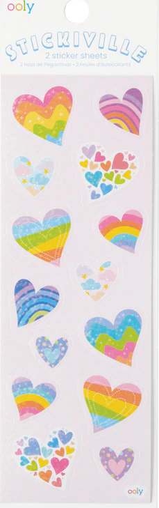 Stickiville Rainbow Hearts Stickers - Holographic