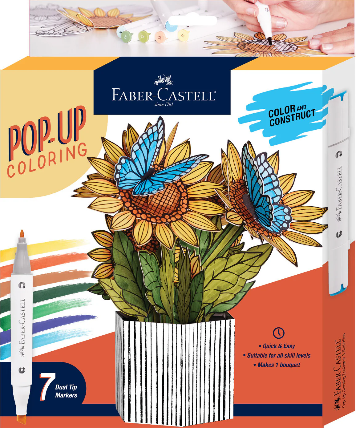 Sunflower Butterflies Pop Up Coloring