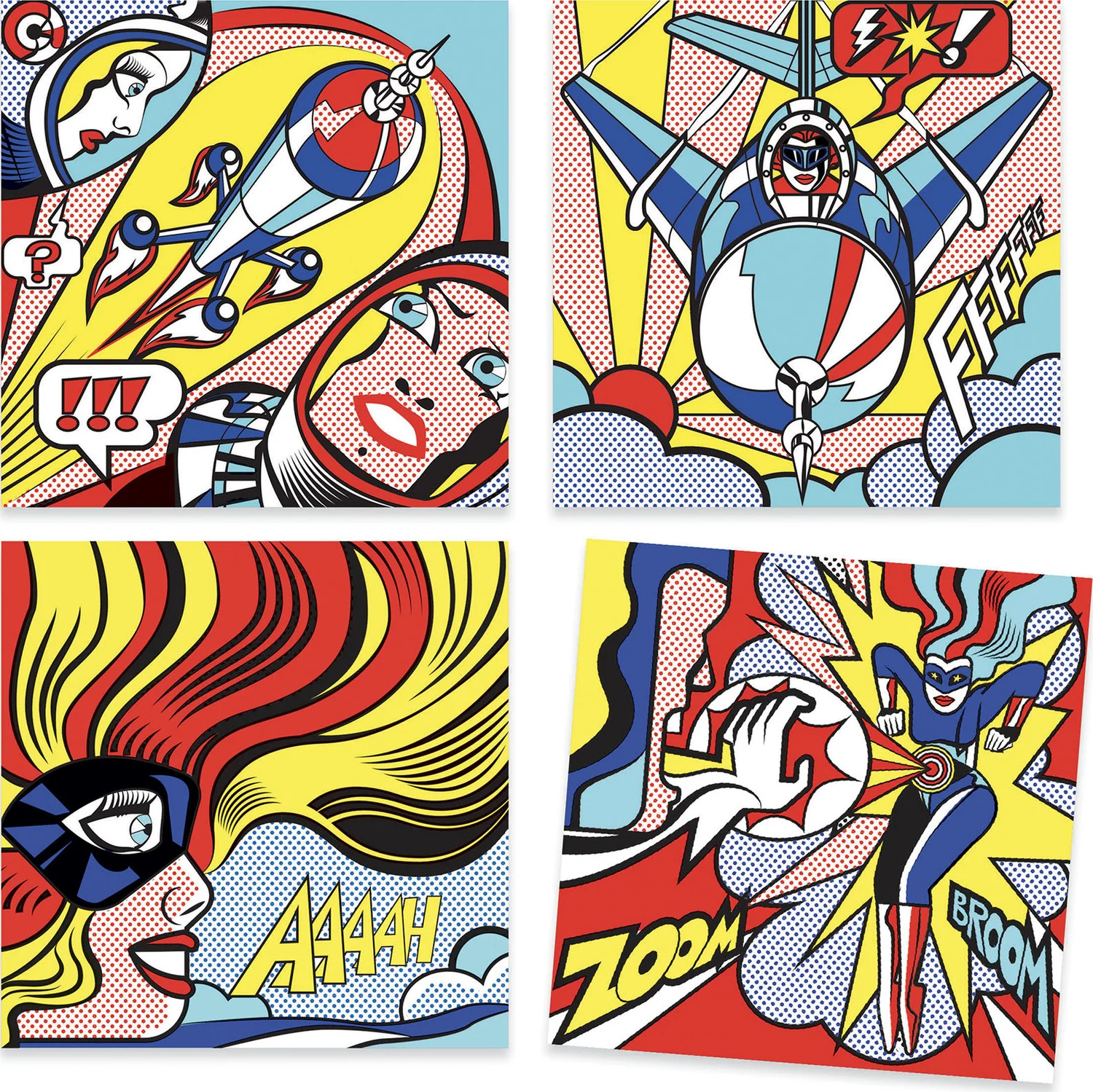 Superheroes Inspired by Lichtenstein Coloring and Rub-On Transfer Kit - Image 3