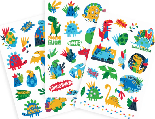 Tattoo-palooza Temporary Tattoos  Dino Days  3 Sheets - Image 2