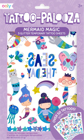 Tattoo-palooza Temporary Tattoos  Mermaid Magic  3 Sheets - Image 2