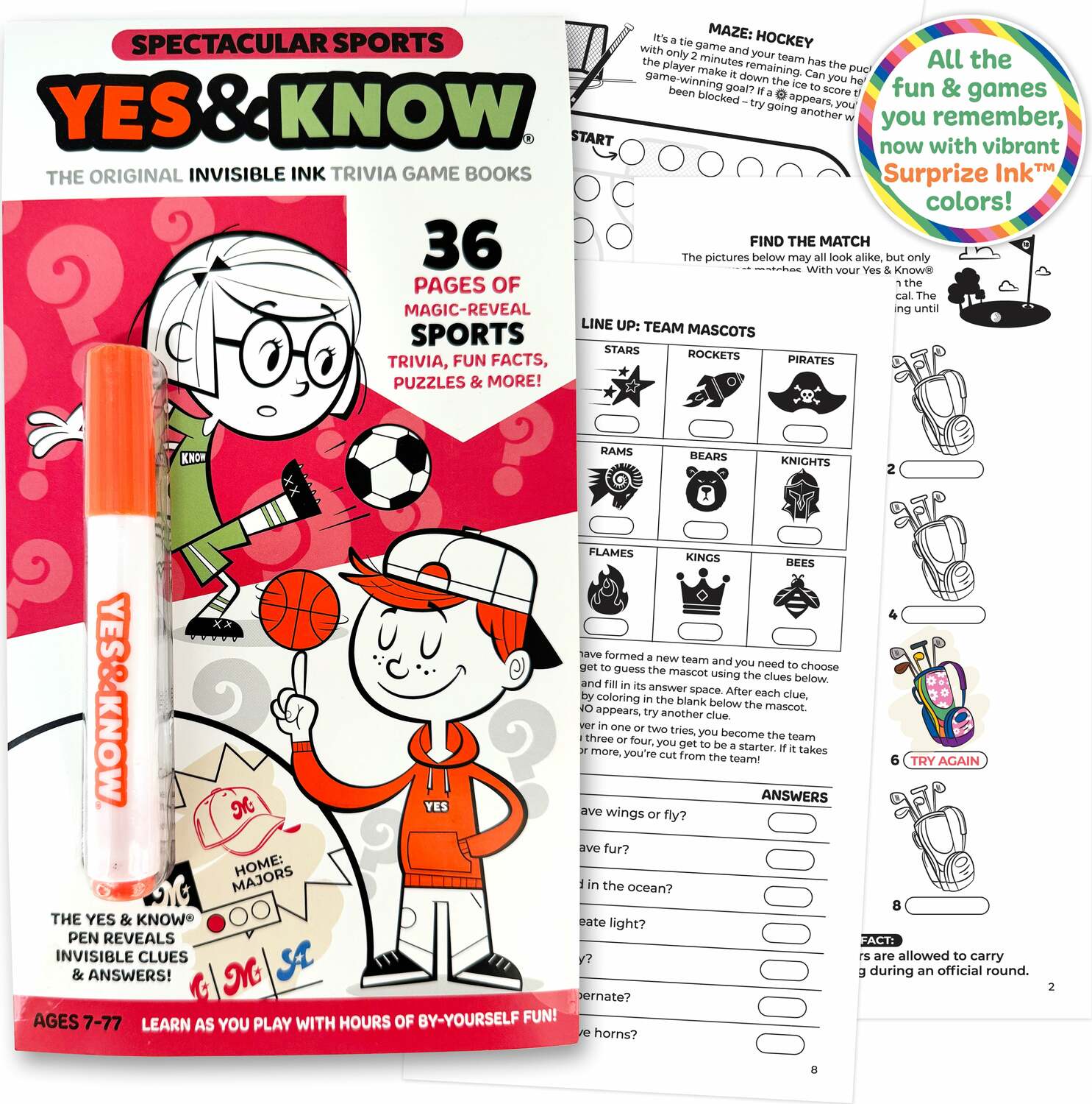 The Original Yes and Know Invisible Ink Trivia Game Books: Spectacular Sports - Image 2