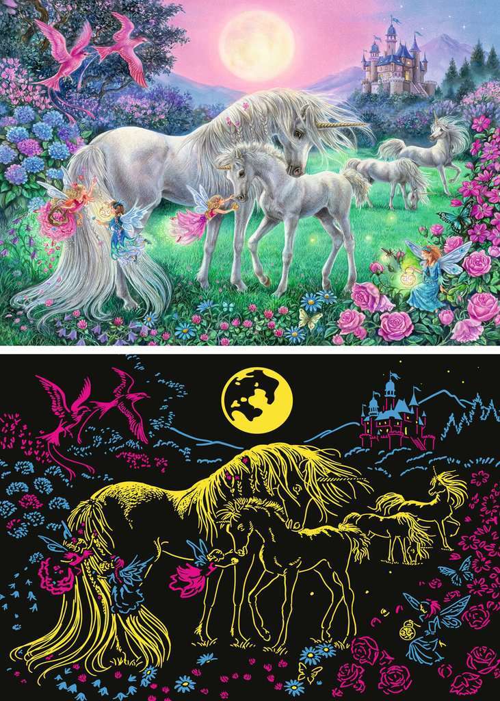 Unicorns in the Moonlight 100 Pc Puzzle (glow) - Image 2