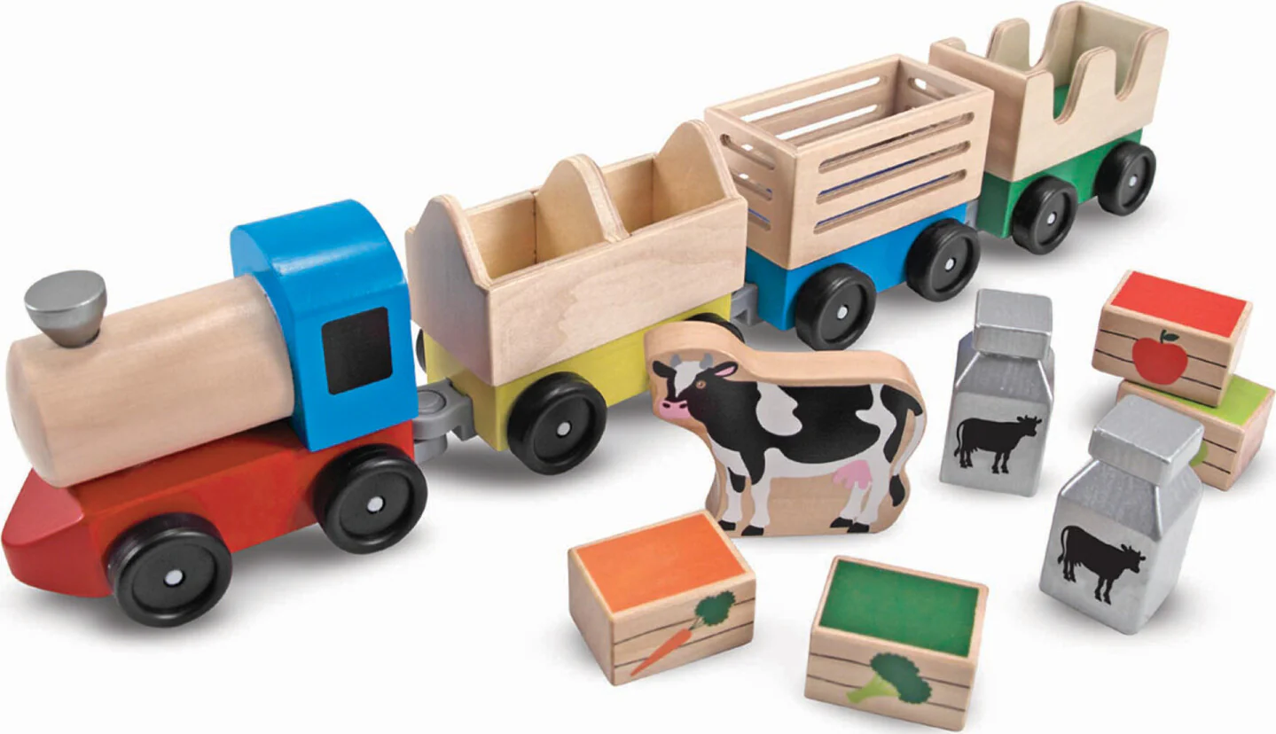 Wooden Farm Train Toy Set - Image 5