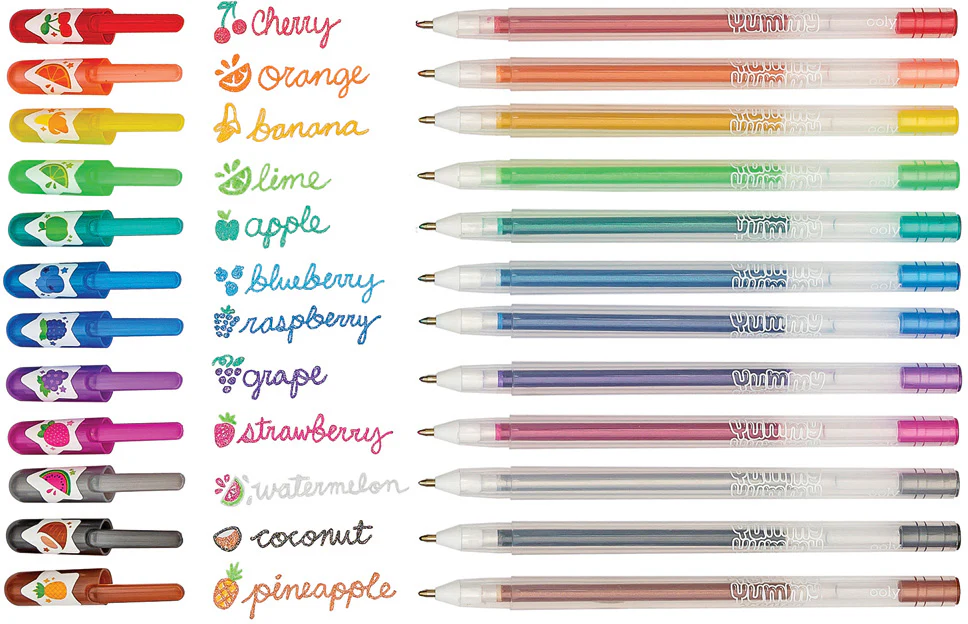 Yummy Yummy Scented Glitter Gel Pens - 12 pcs - Image 3